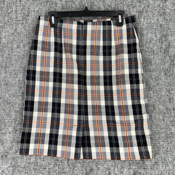 JG Hook Skirt Womens 8P Petite Wool Plaid Business Straight Pencil Short - Picture 2 of 7